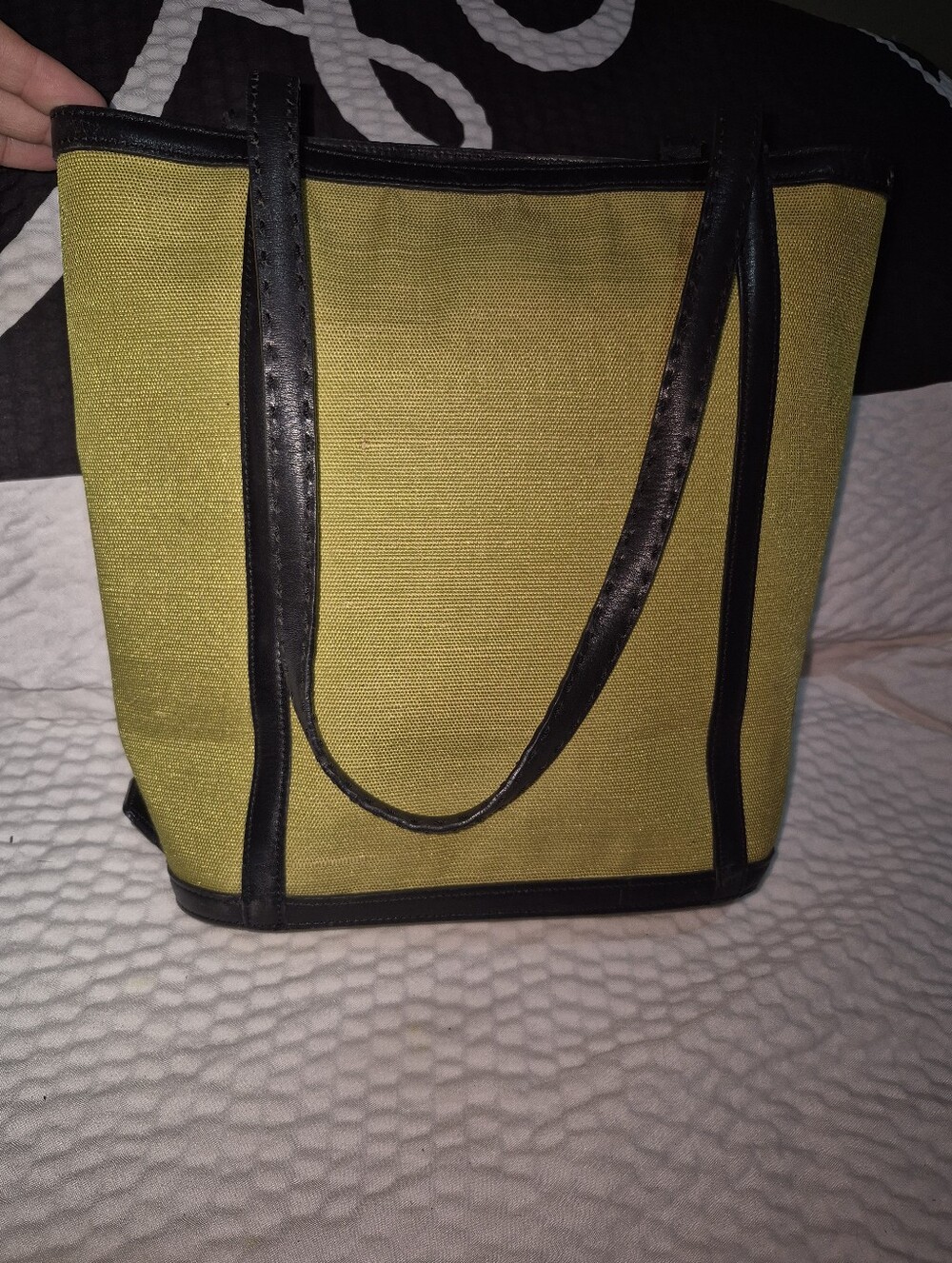 Maxx New York Yellow Canvas Tote with Black Trim - Picture 2 of 9